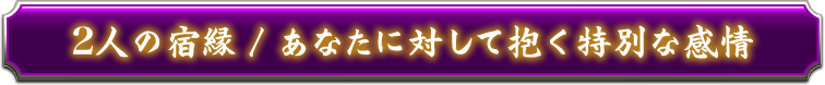 2人の宿縁/あなたに対して抱く特別な感情